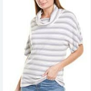 WORKSHOP REPUBLIC Oversized Cowlneck Striped Top